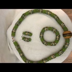 Hand crafted beaded necklace  set made in Ghana